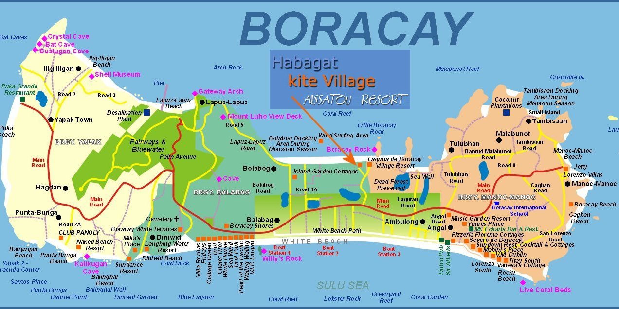 ボラカイ島全図 (Map of Boracay)